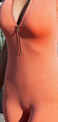 Thumbnail of RIB SEAMLESS METAL ZIPPER JUMPSUIT