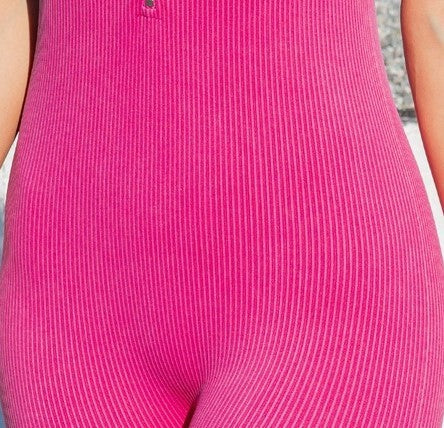 MINERAL WASHED RIB SEAMLESS BRA LINE ROMPER