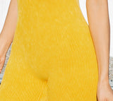 MINERAL WASHED RIB SEAMLESS BRA LINE ROMPER