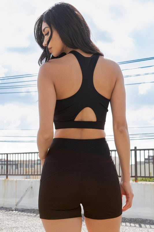 SPORTS BRA CROP TOP & YOGA BIKER SHORT