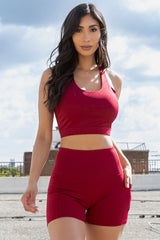 SPORTS BRA CROP TOP & YOGA BIKER SHORT