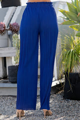 PLEATED PAPER BAG WIDE LEG PANTS