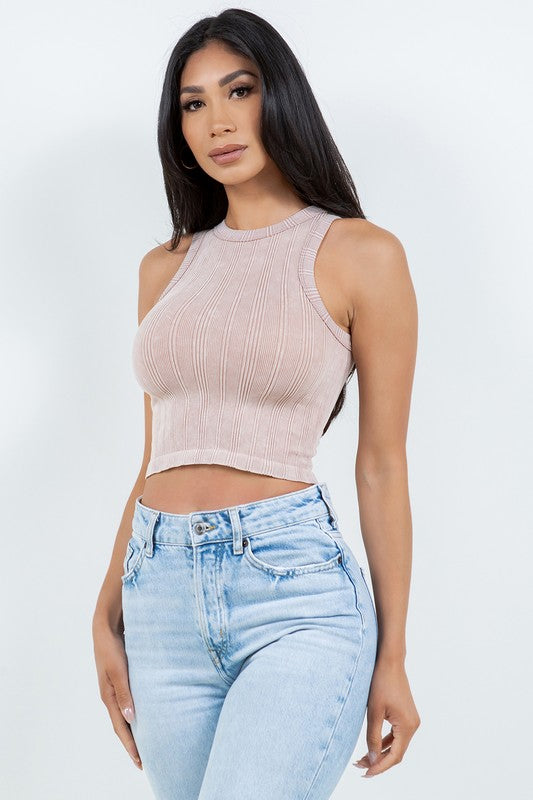 CAMISETA SIN MANGAS LAVADA CON MINERALES