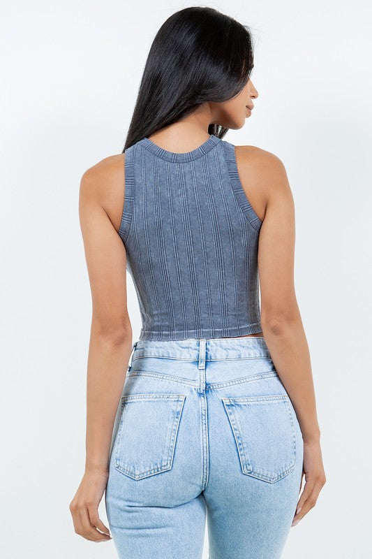 CAMISETA SIN MANGAS LAVADA CON MINERALES