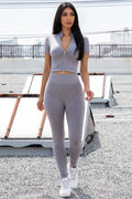 Thumbnail of 2-PIECE ZIP UP FRONT CROP JACKET SET