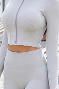 Thumbnail of ZIP UP FRONT CROP TOP JACKET AND LEGGING SET