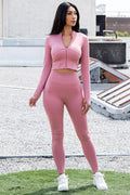 Thumbnail of ZIP UP FRONT CROP TOP JACKET AND LEGGING SET