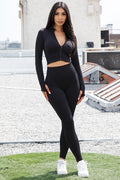 Thumbnail of ZIP UP FRONT CROP TOP JACKET AND LEGGING SET