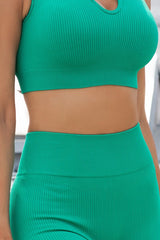 ACTIVE CROP TOP AND BIKER SHORT SET