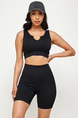 ACTIVE CROP TOP AND BIKER SHORT SET