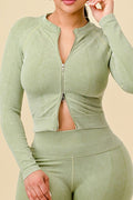 Thumbnail of 2-PIECE MINERAL WASH ZIP UP FRONT JACKET SET