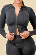 Thumbnail of 2-PIECE MINERAL WASH ZIP UP FRONT JACKET SET