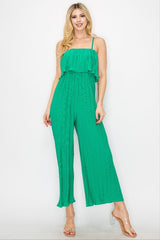 TIERED PLEATED GENIE JUMPSUIT