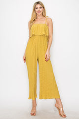 TIERED PLEATED GENIE JUMPSUIT