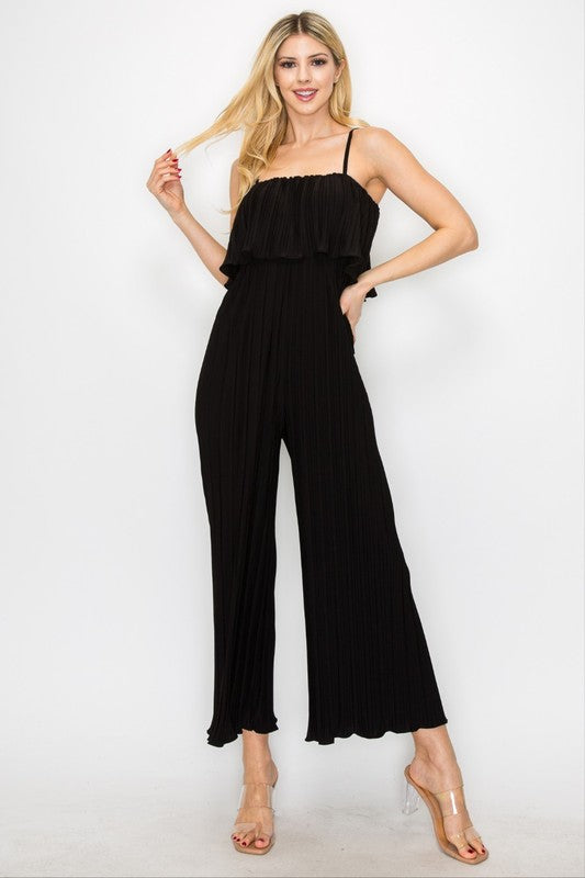TIERED PLEATED GENIE JUMPSUIT
