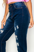 Thumbnail of Dark Indigo Ripped Mom Jeans