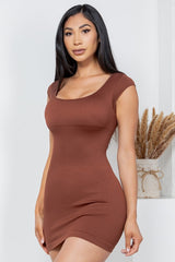 Bodycon Cap-Sleeve Mini Dress