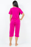 Thumbnail of Conjunto de blusa bordada y capri a juego