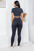 Thumbnail of MINERAL WASH 2 -PIECE CROP TOP AND PANTS SET