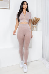 MINERAL WASH 2 -PIECE CROP TOP AND PANTS SET