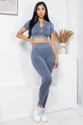 Thumbnail of MINERAL WASH 2 -PIECE CROP TOP AND PANTS SET