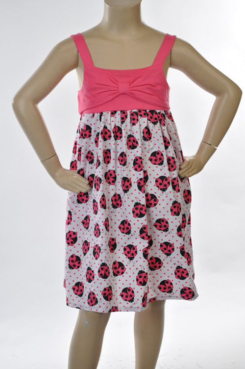 Knit /  Woven Sundress - Lady Bugs