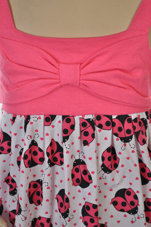 Knit /  Woven Sundress - Lady Bugs