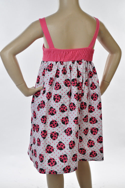Knit /  Woven Sundress - Lady Bugs
