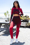 Thumbnail of SEAMLESS ACTIVE ZIP UP CROP JACKET AND PANTS SET