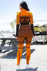 SEAMLESS ACTIVE ZIP UP CROP JACKET AND PANTS SET