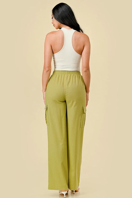 LINEN CARGO PANTS