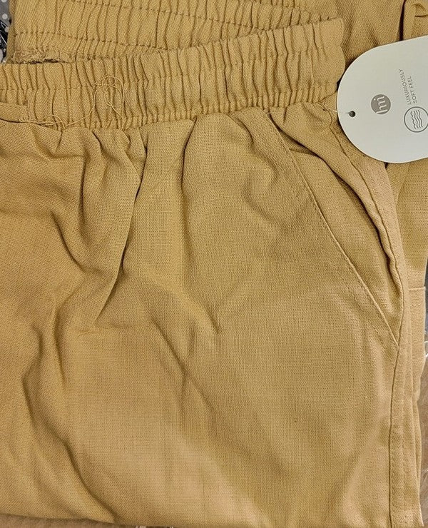 LINEN CARGO PANTS