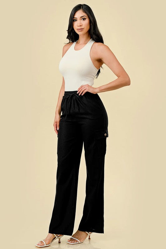 PANTALONES CARGO DE LINO
