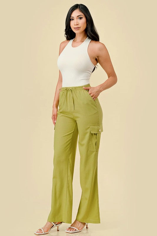 LINEN CARGO PANTS