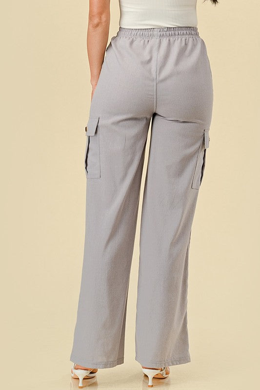 LINEN CARGO PANTS