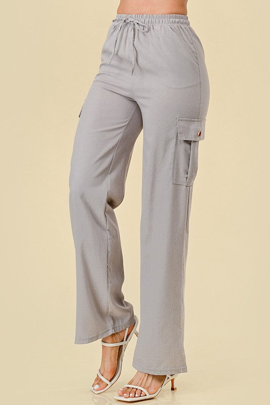 LINEN CARGO PANTS