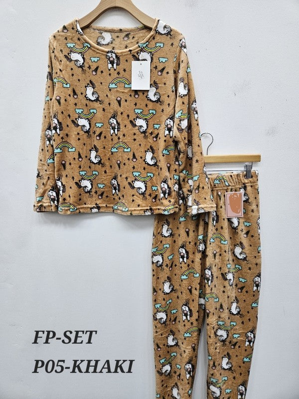 2-PIECE  PRINT BRUSHED PAJAMA SET