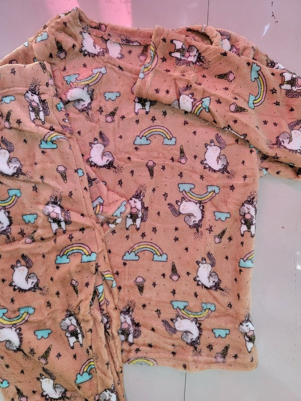 2-PIECE  PRINT BRUSHED PAJAMA SET