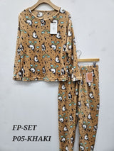 2-PIECE  PRINT BRUSHED PAJAMA SET