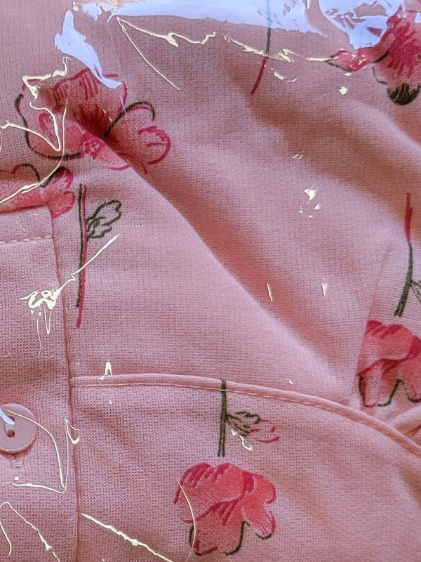 NIGHT GOWN L/S FLEECE-LINED PAJAMA DRESS