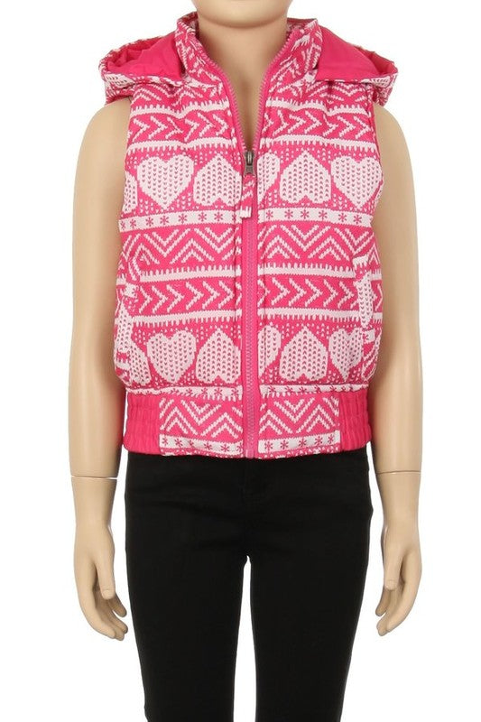 Vest with heart print