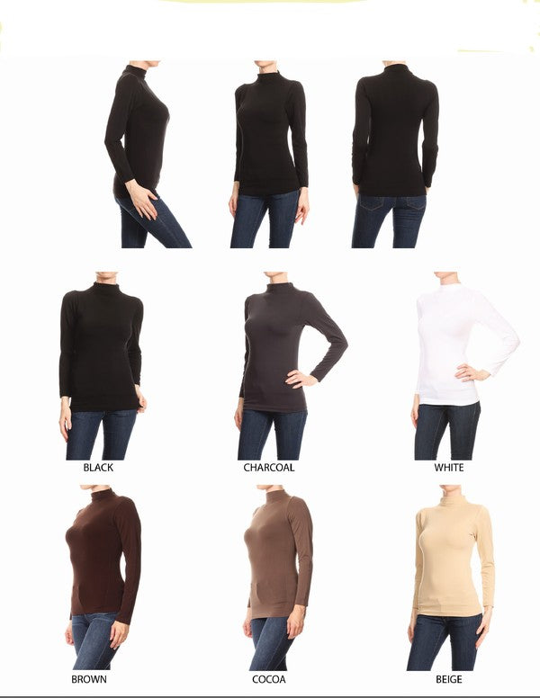 TOP DE MANGA LARGA CON CUELLO ALTO DE POLAR PARA MUJER