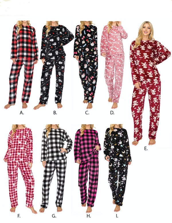 2-PIECE  PRINT BRUSHED PAJAMA SET