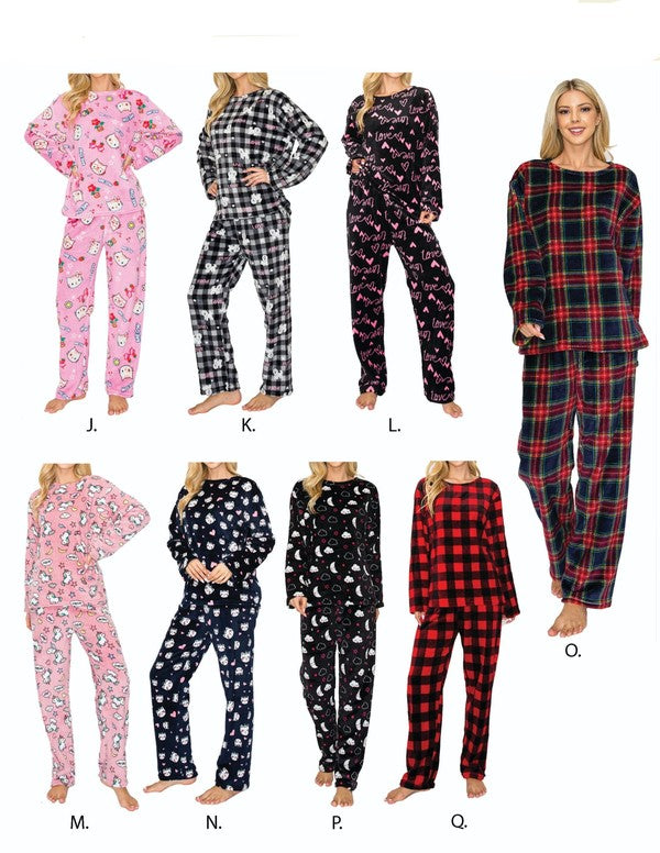 2-PIECE  PRINT BRUSHED PAJAMA SET