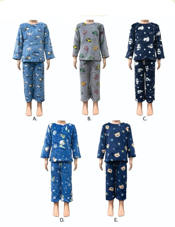 BOY'S  PLUSH PAJAMA SET
