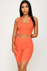 SHINY ACTIVE SPORT BRA BIKER SHORT SETS