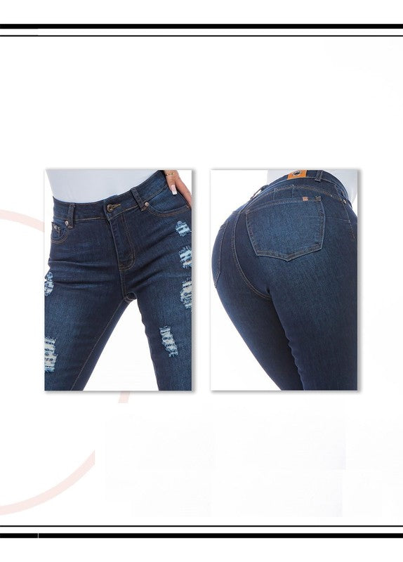 SLIM FIT RIPPED JEANS