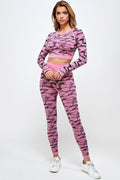 Thumbnail of CAMOUFLAGE LONG SLEEVE CROP TOP LEGGINGS SET