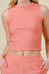 2 PIECE CRINKLE CAPRI SET