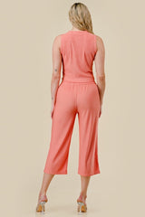 2 PIECE CRINKLE CAPRI SET